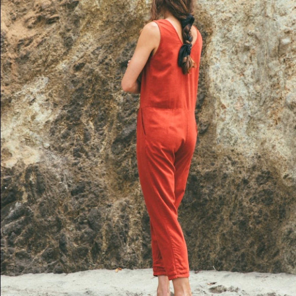 SOLD Ozma Silk Noil Coverall in Redwood - Picture 1 of 5